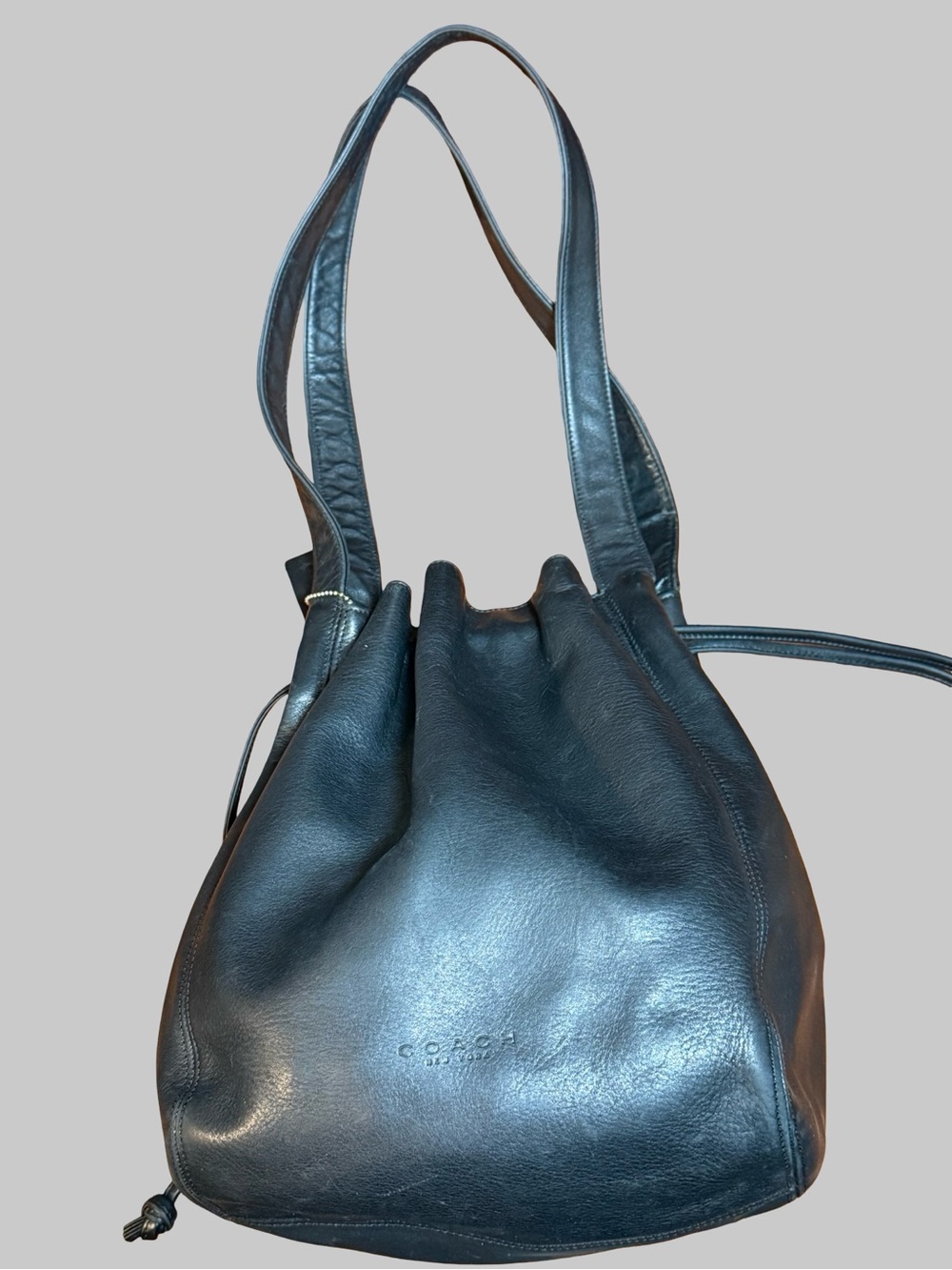 Vintage Coach Lexington Drawstring Bucket Bag #4180 Made in Italy-Blk - Picture 3 of 11